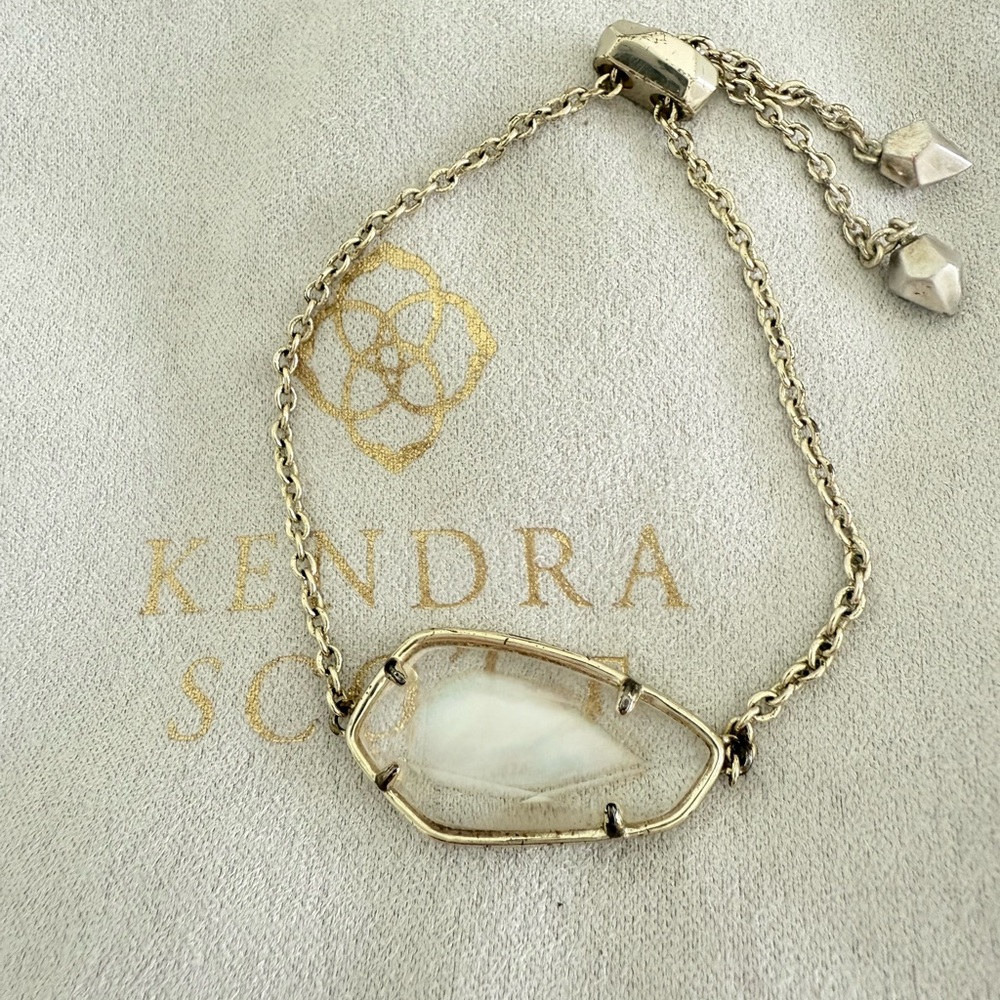 Kendra Scott Silver Bracelet with White Stone